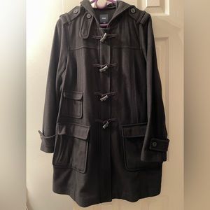 Gap- hooded 3/4 length wool coat. Size L. Super cute and flattering.